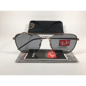Ray-Ban Square Sunglasses Copper Bronze Metal Solid Gray Lens RB3588 9146/1