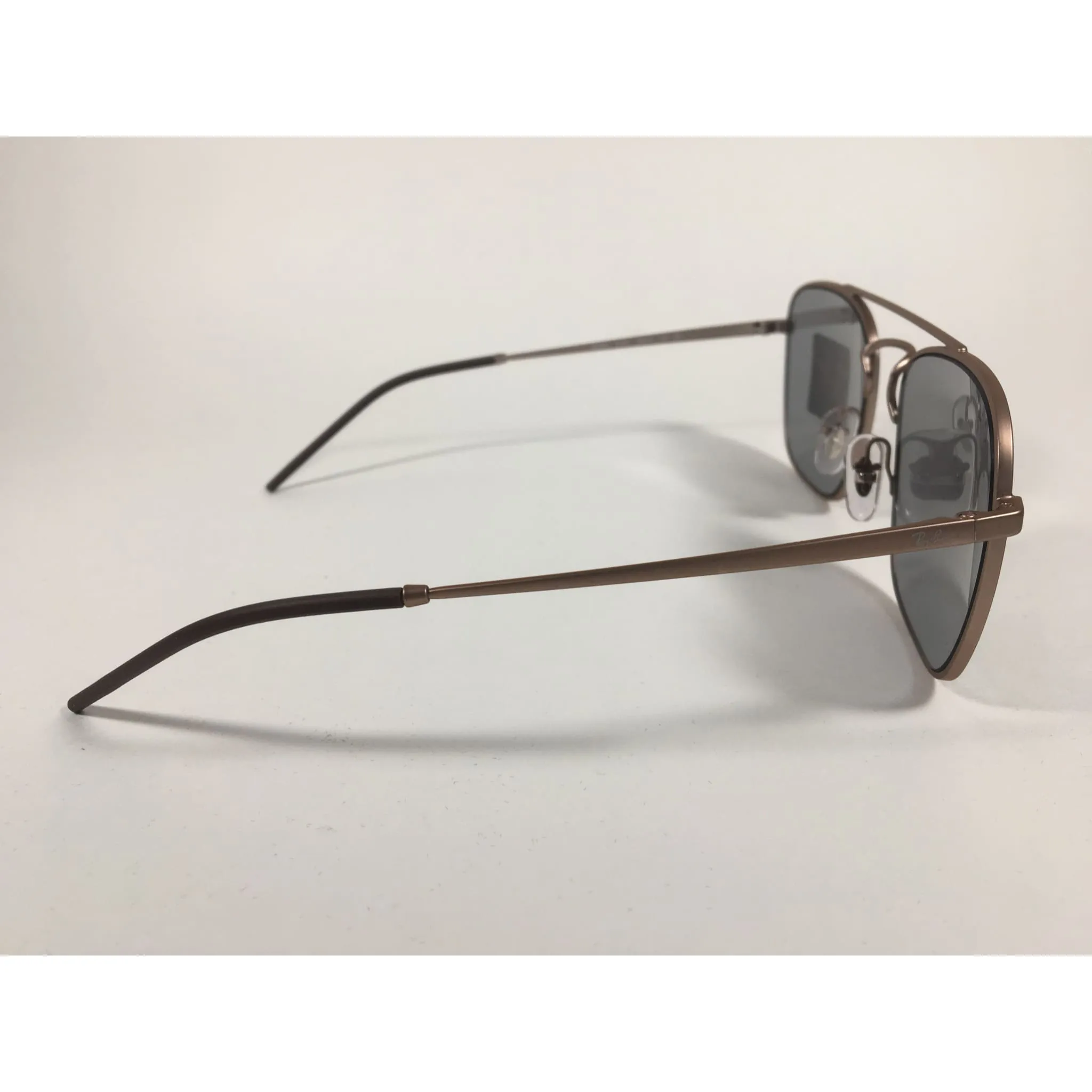 Ray-Ban Square Sunglasses Copper Bronze Metal Solid Gray Lens RB3588 9146/1