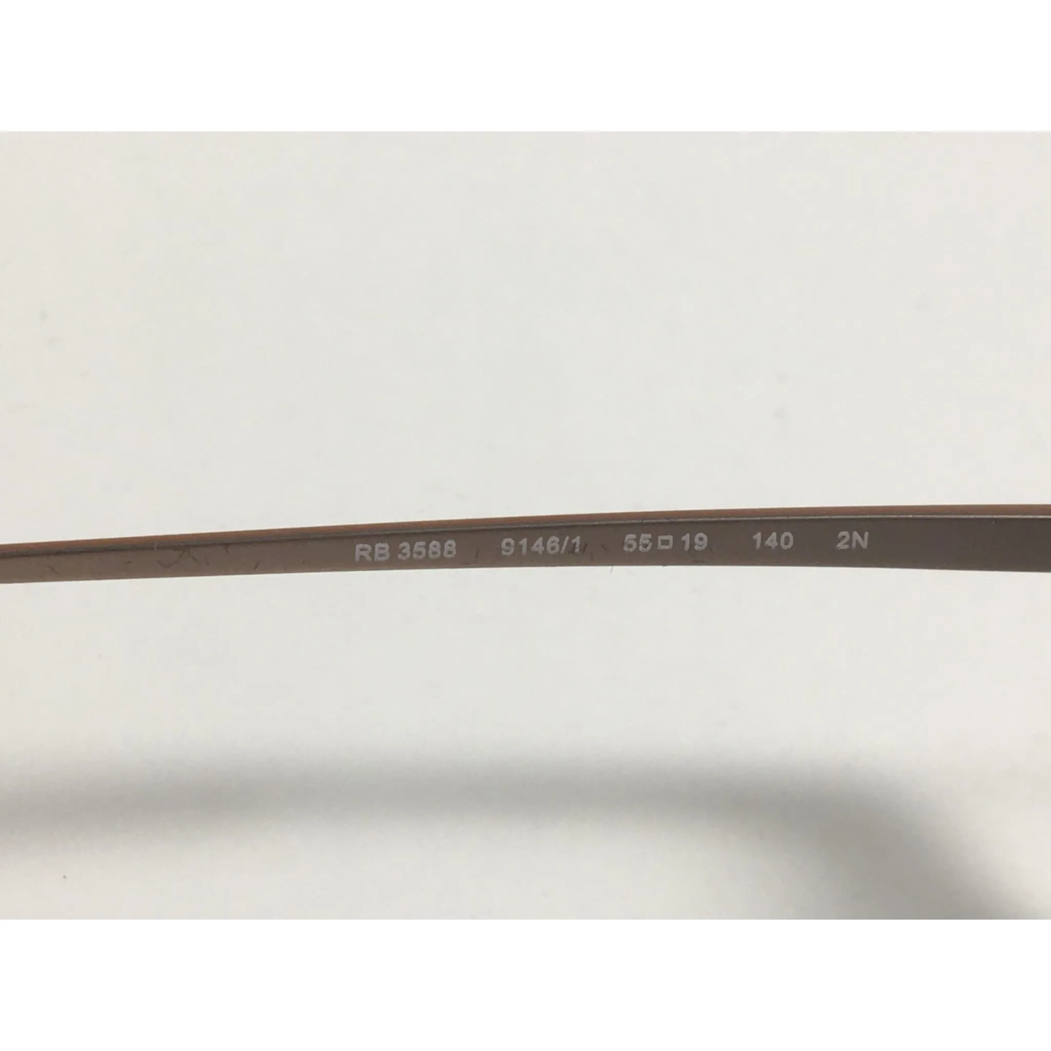 Ray-Ban Square Sunglasses Copper Bronze Metal Solid Gray Lens RB3588 9146/1