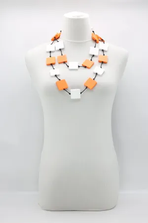 RECYCLE WOOD SQUARE NECKLACE -DUO
