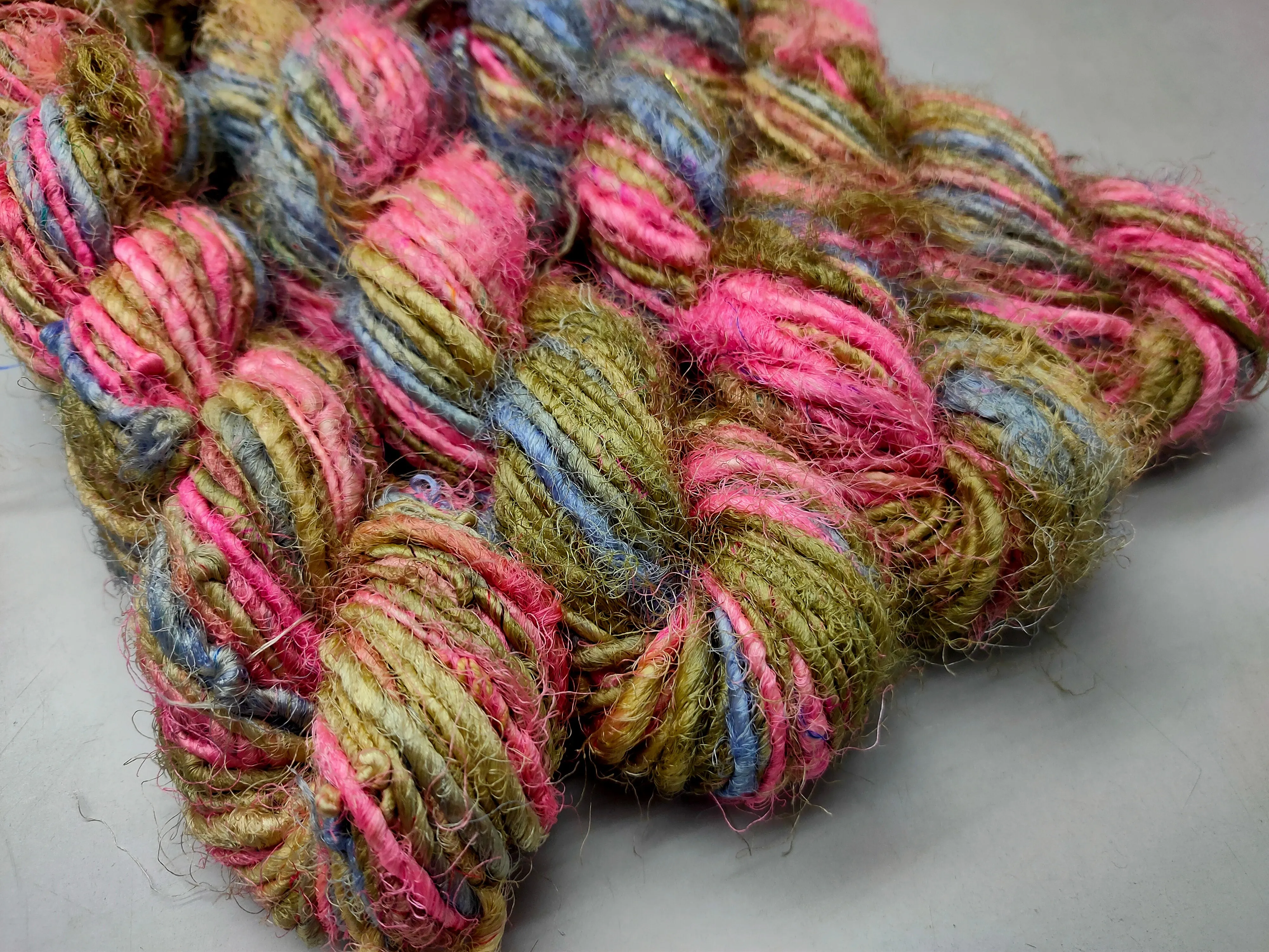 Recycled Sari Silk Yarn - Berries Salad