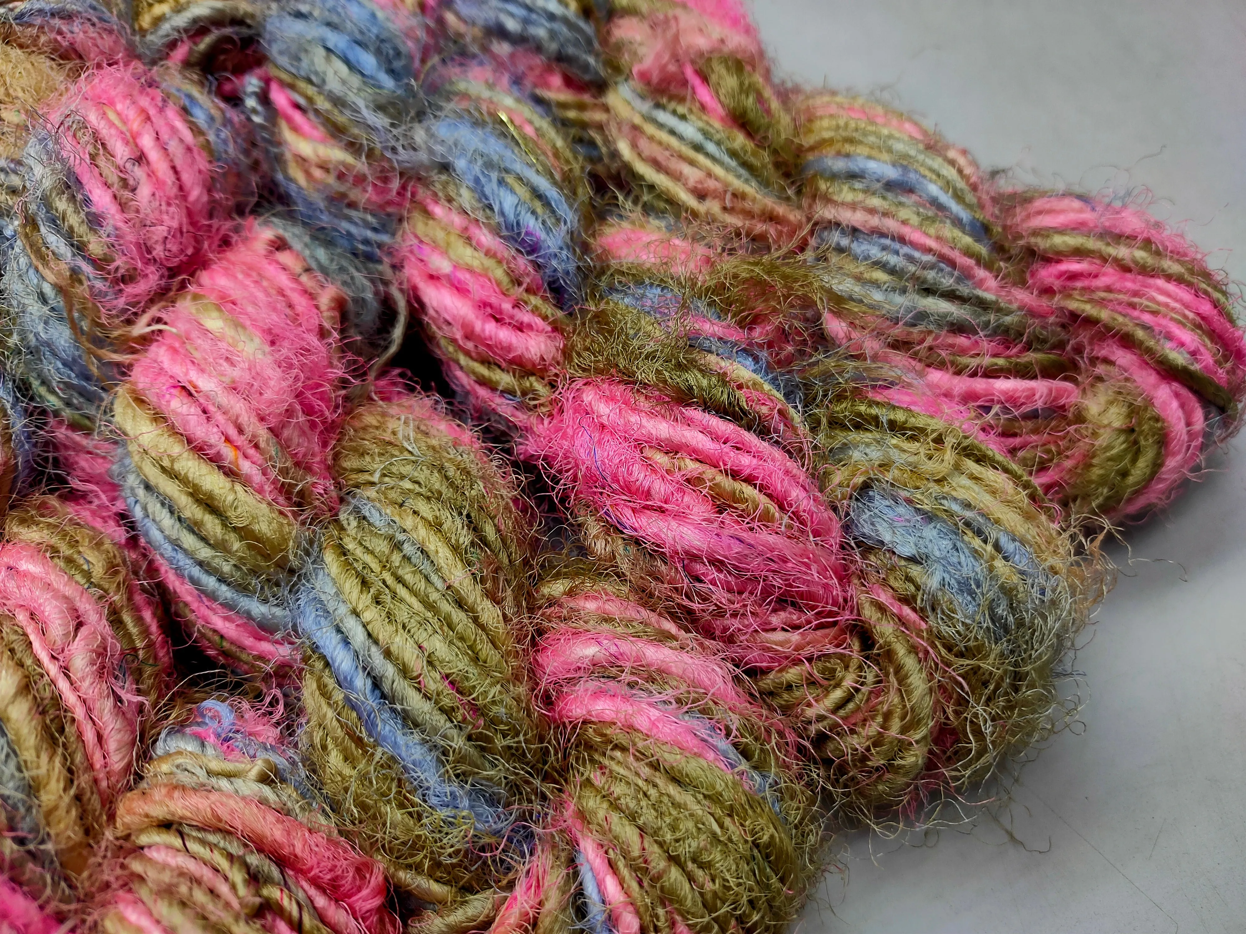 Recycled Sari Silk Yarn - Berries Salad