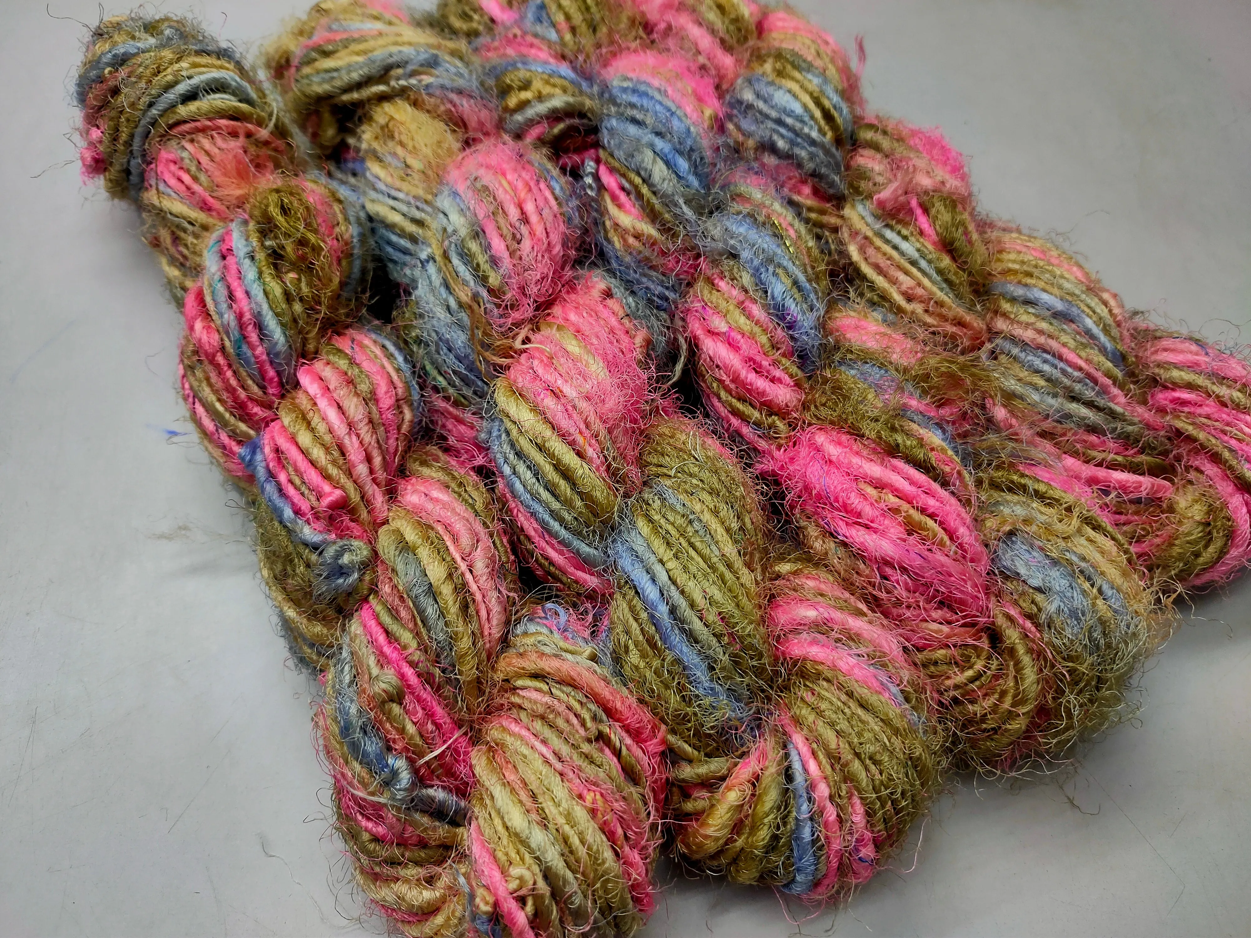 Recycled Sari Silk Yarn - Berries Salad