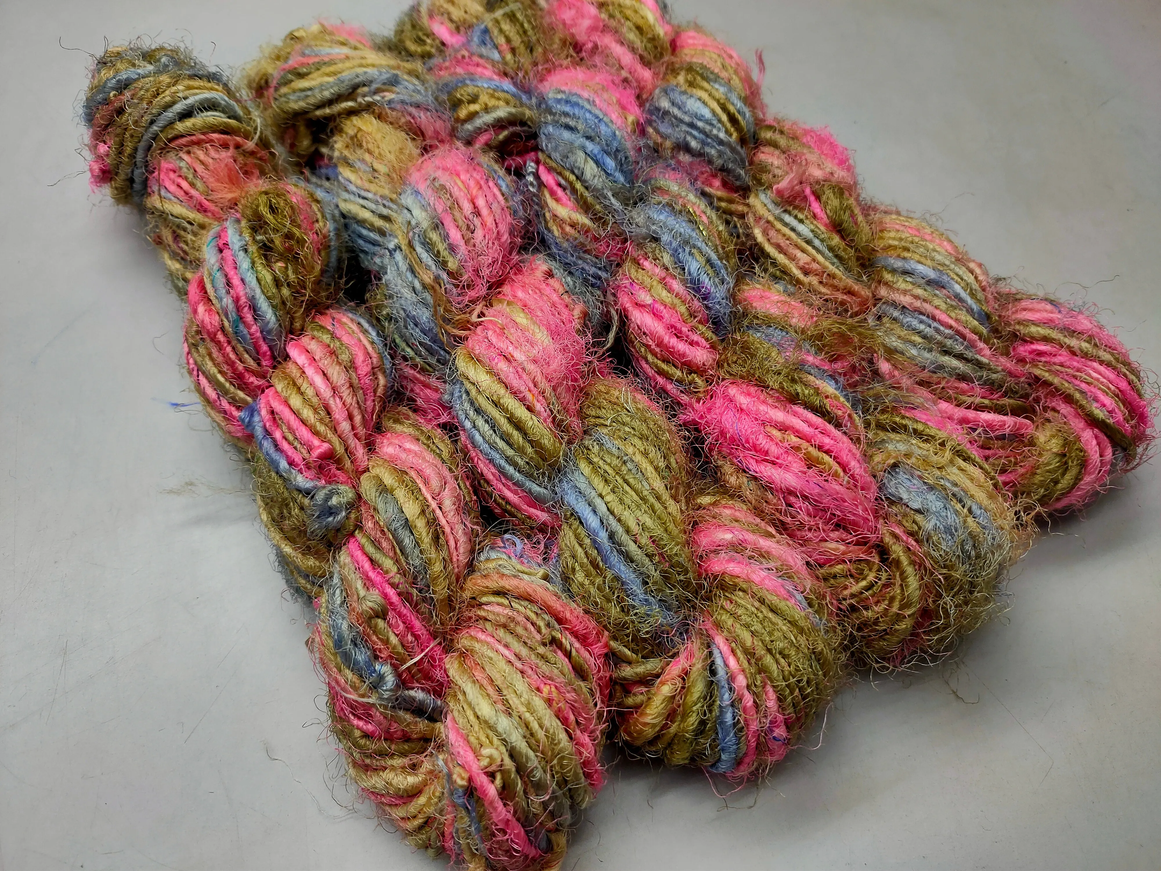 Recycled Sari Silk Yarn - Berries Salad