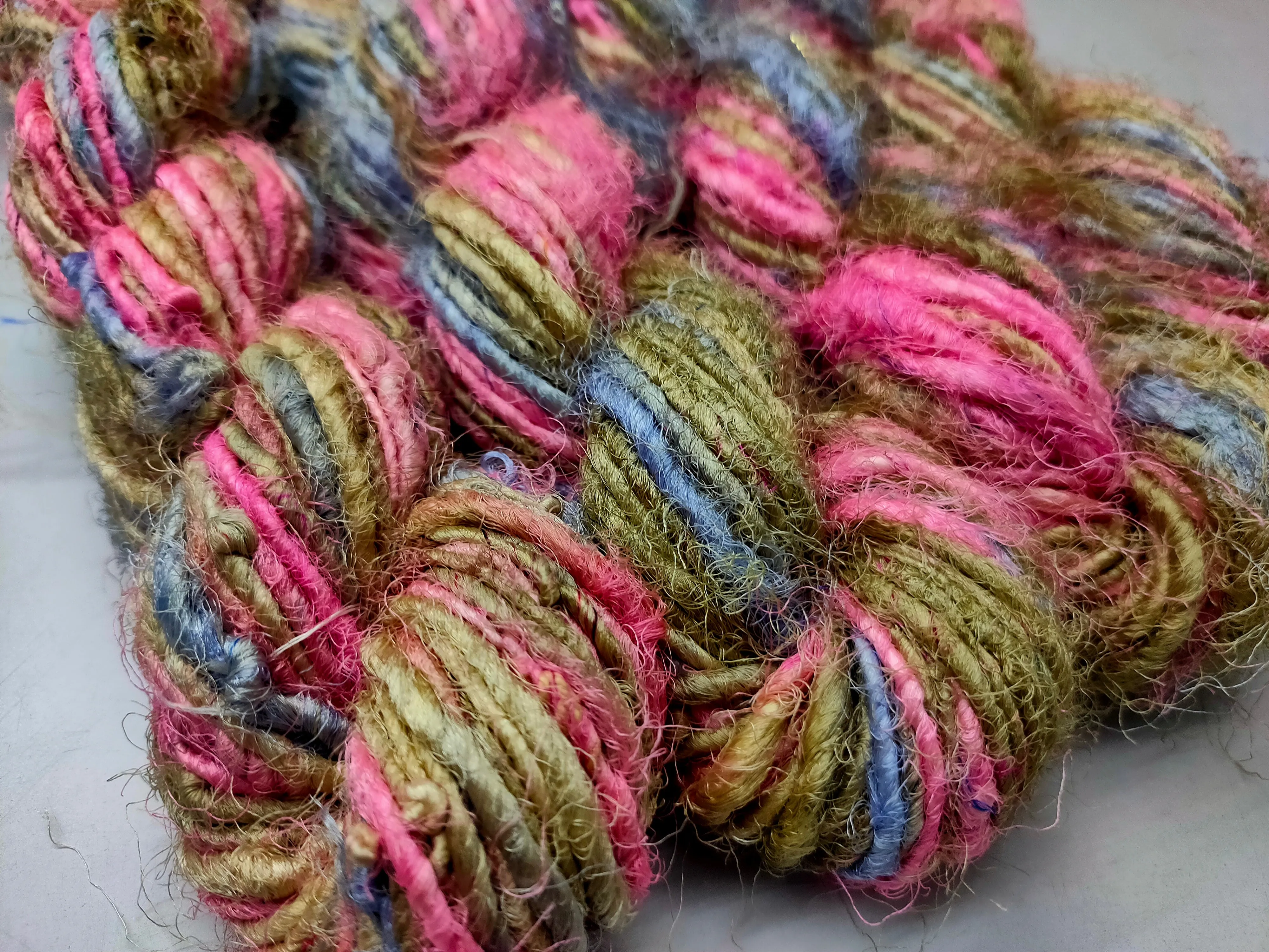 Recycled Sari Silk Yarn - Berries Salad
