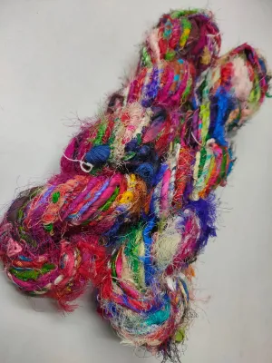 Recycled Sari Silk Yarn - Carded
