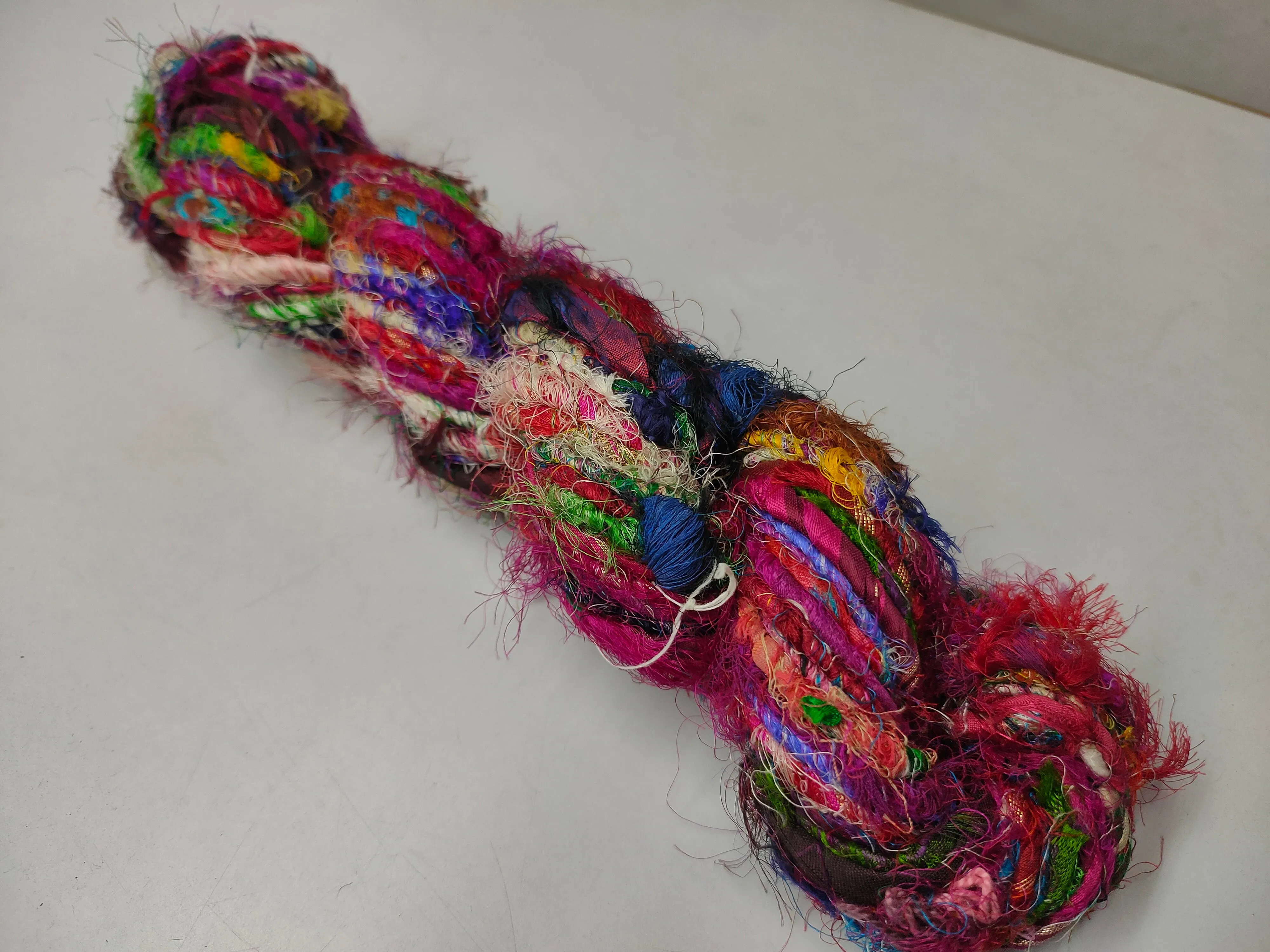 Recycled Sari Silk Yarn - Carded