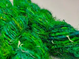 Recycled Sari Silk Yarn Green