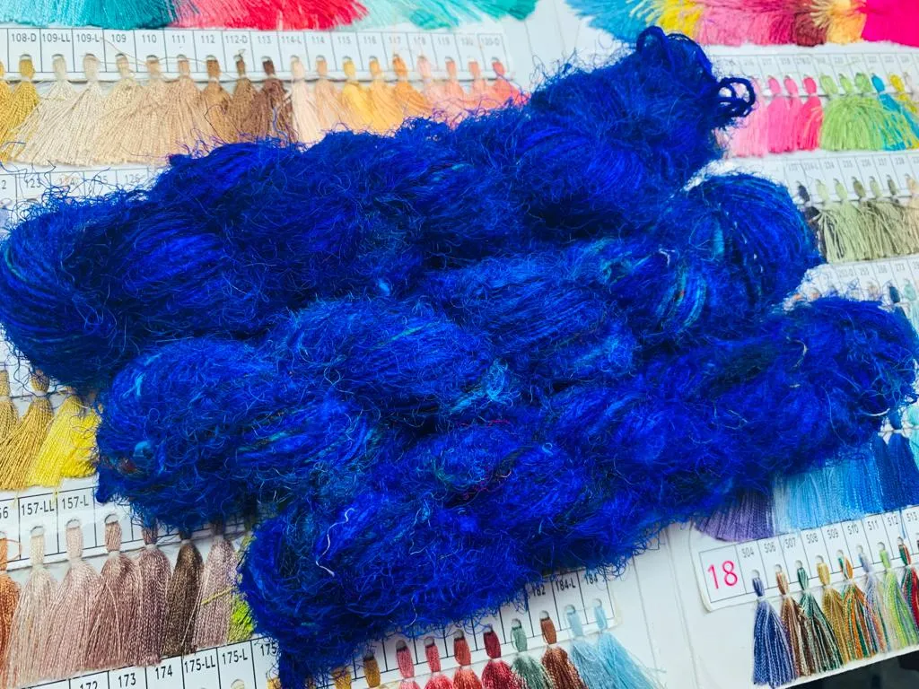 Recycled Sari Silk Yarn Prime - Indigo