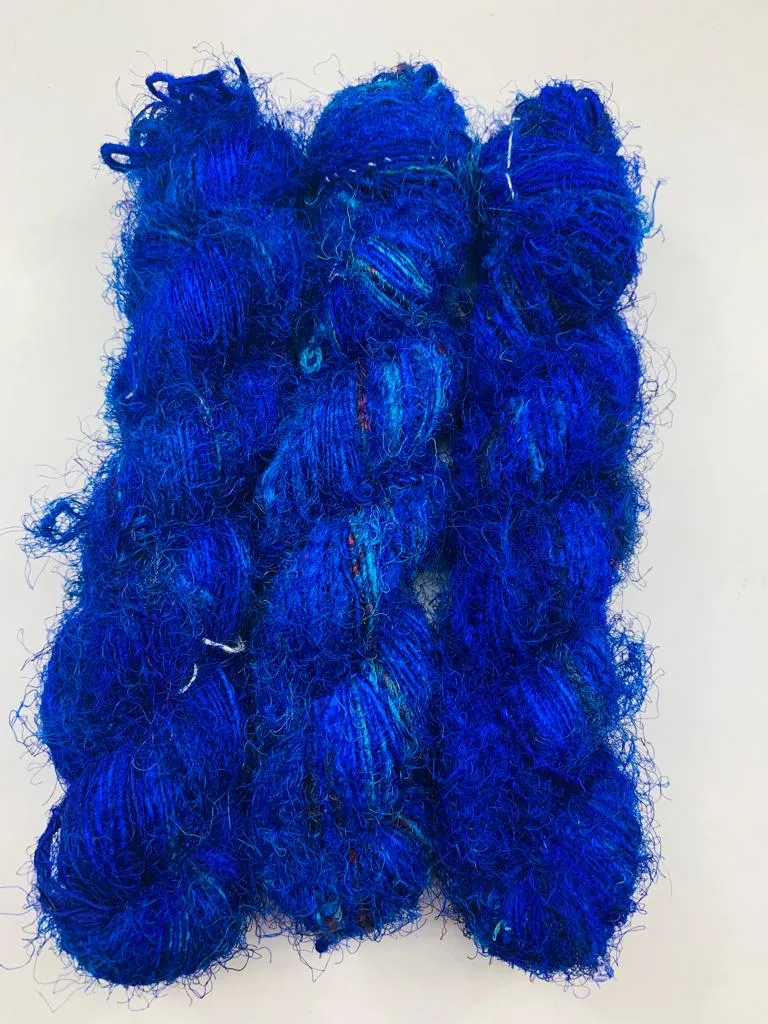 Recycled Sari Silk Yarn Prime - Indigo