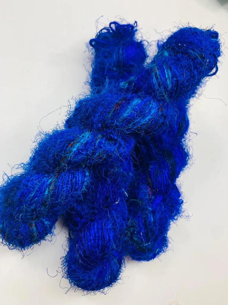 Recycled Sari Silk Yarn Prime - Indigo