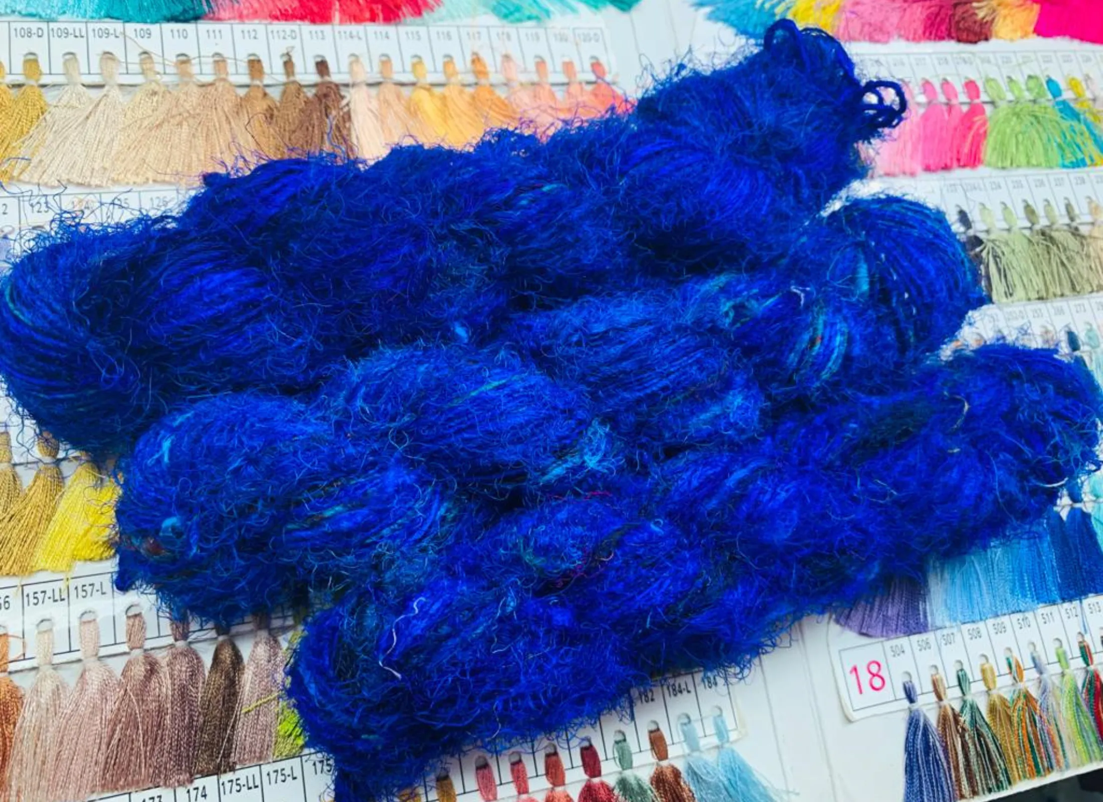 Recycled Sari Silk Yarn Prime - Indigo