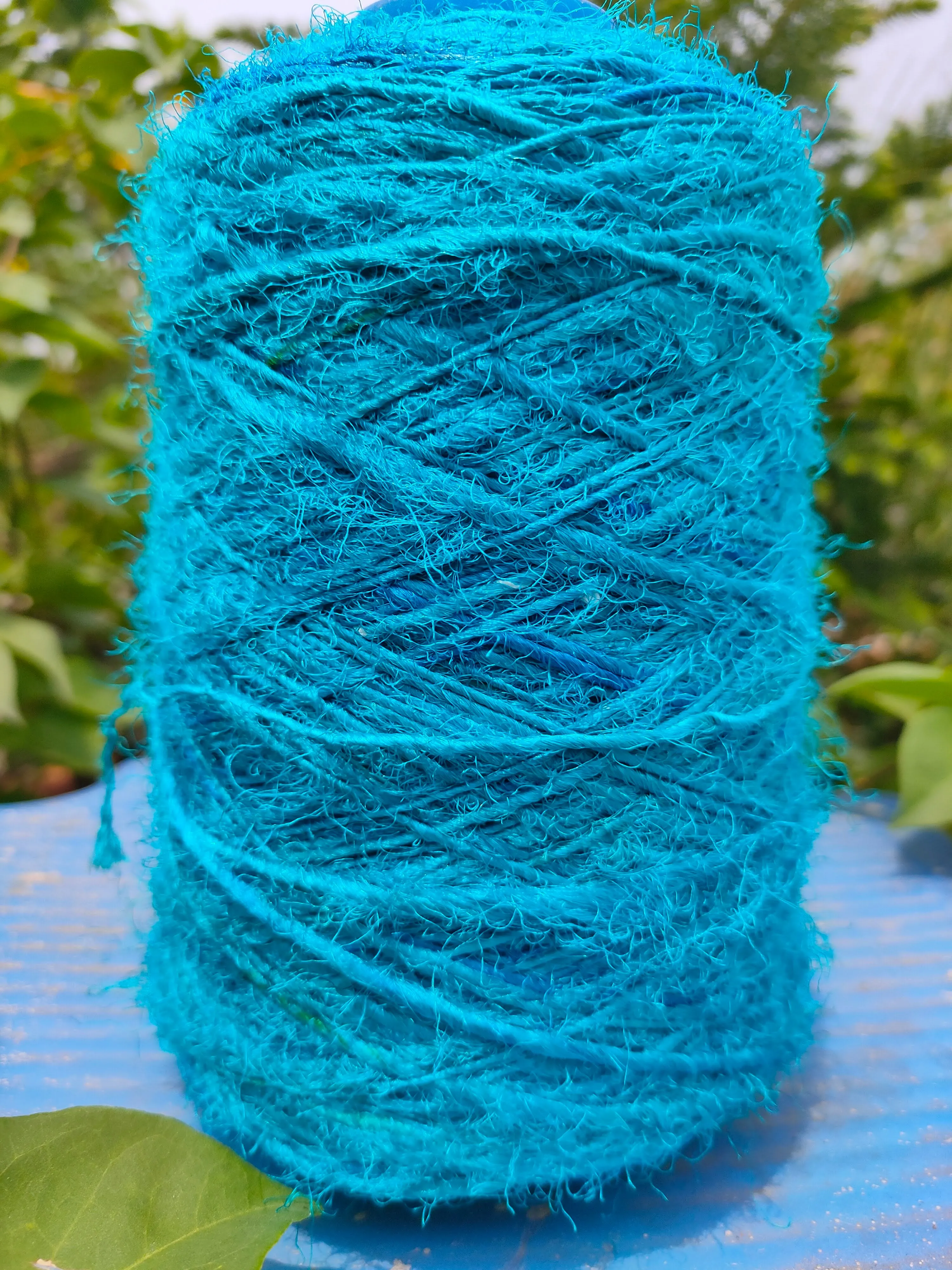 Recycled Sari Silk Yarn Prime - Sea Blue