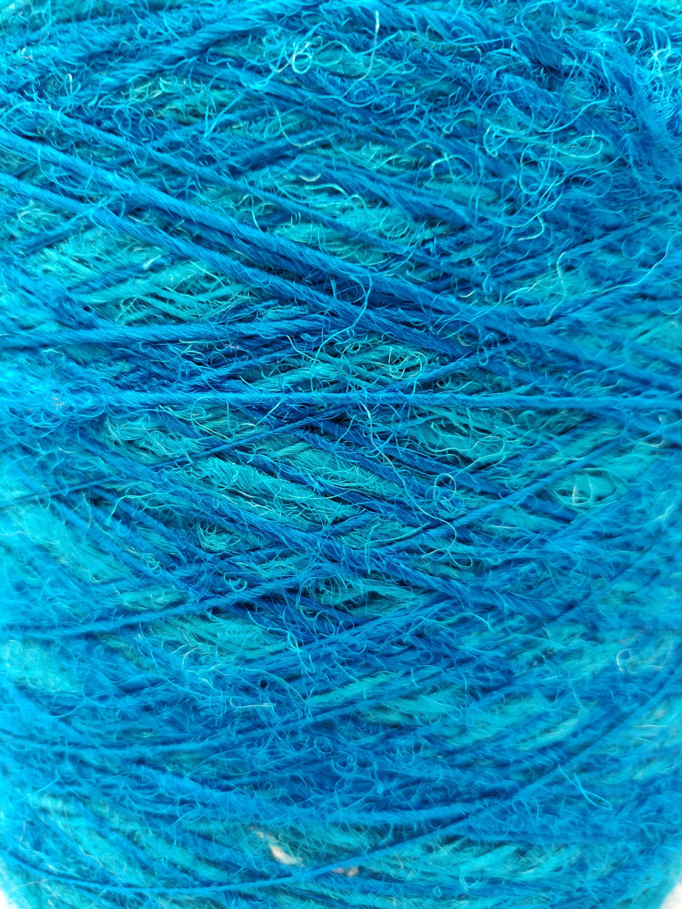 Recycled Sari Silk Yarn Prime - Sea Blue