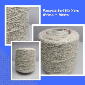 Recycled Sari Silk Yarn Prime White