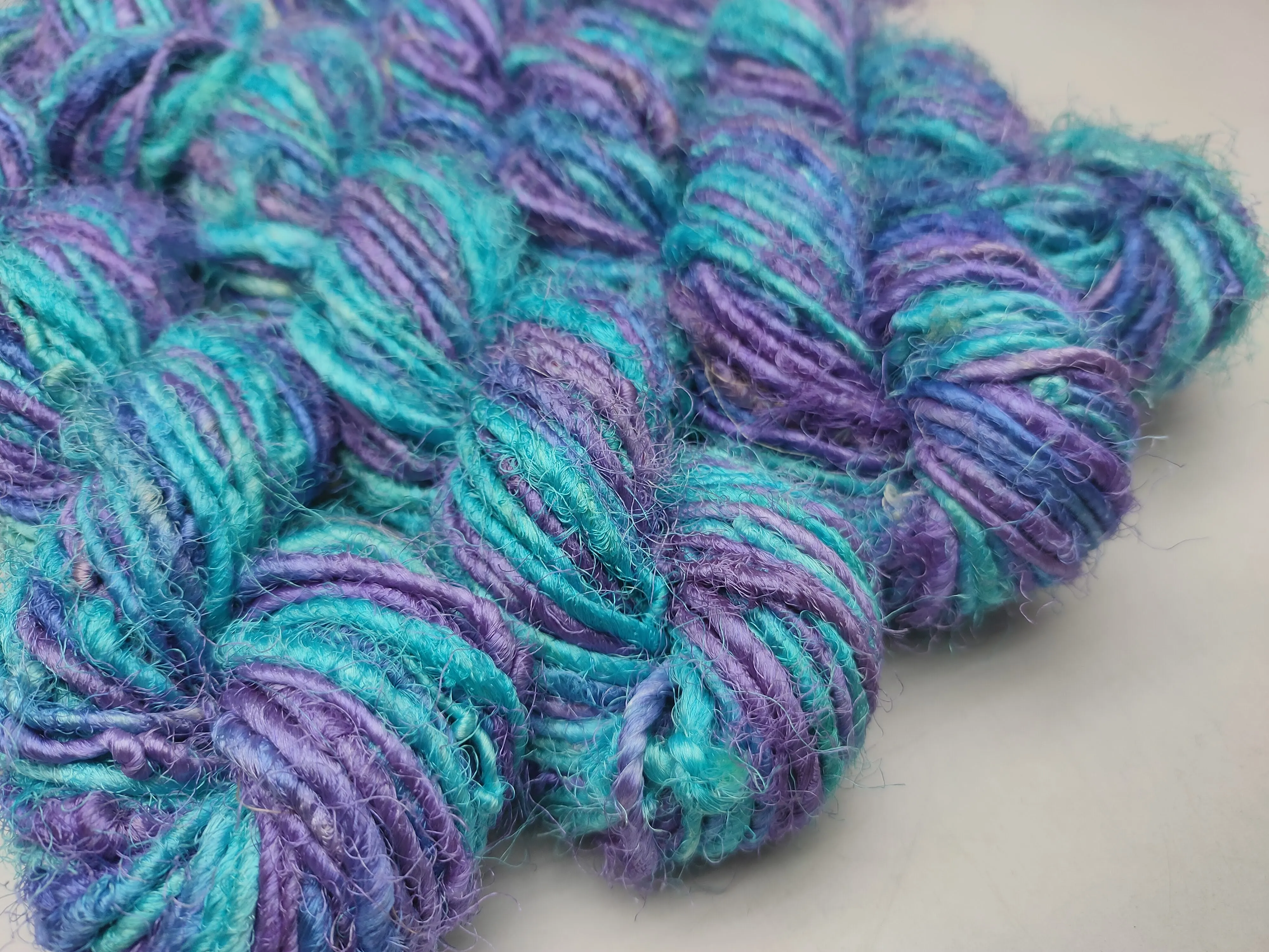 Recycled Sari Silk Yarn-Purple Haze