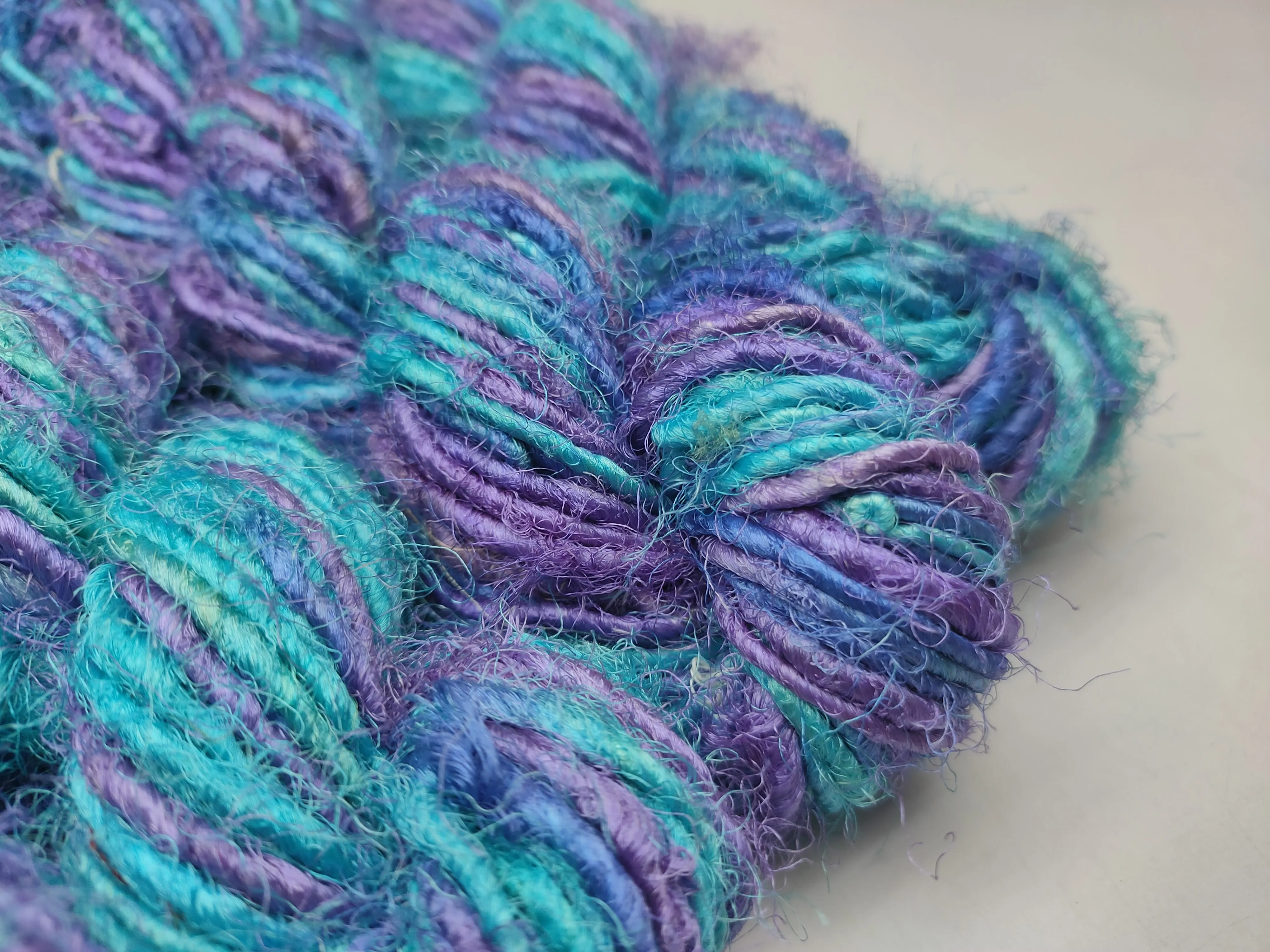 Recycled Sari Silk Yarn-Purple Haze