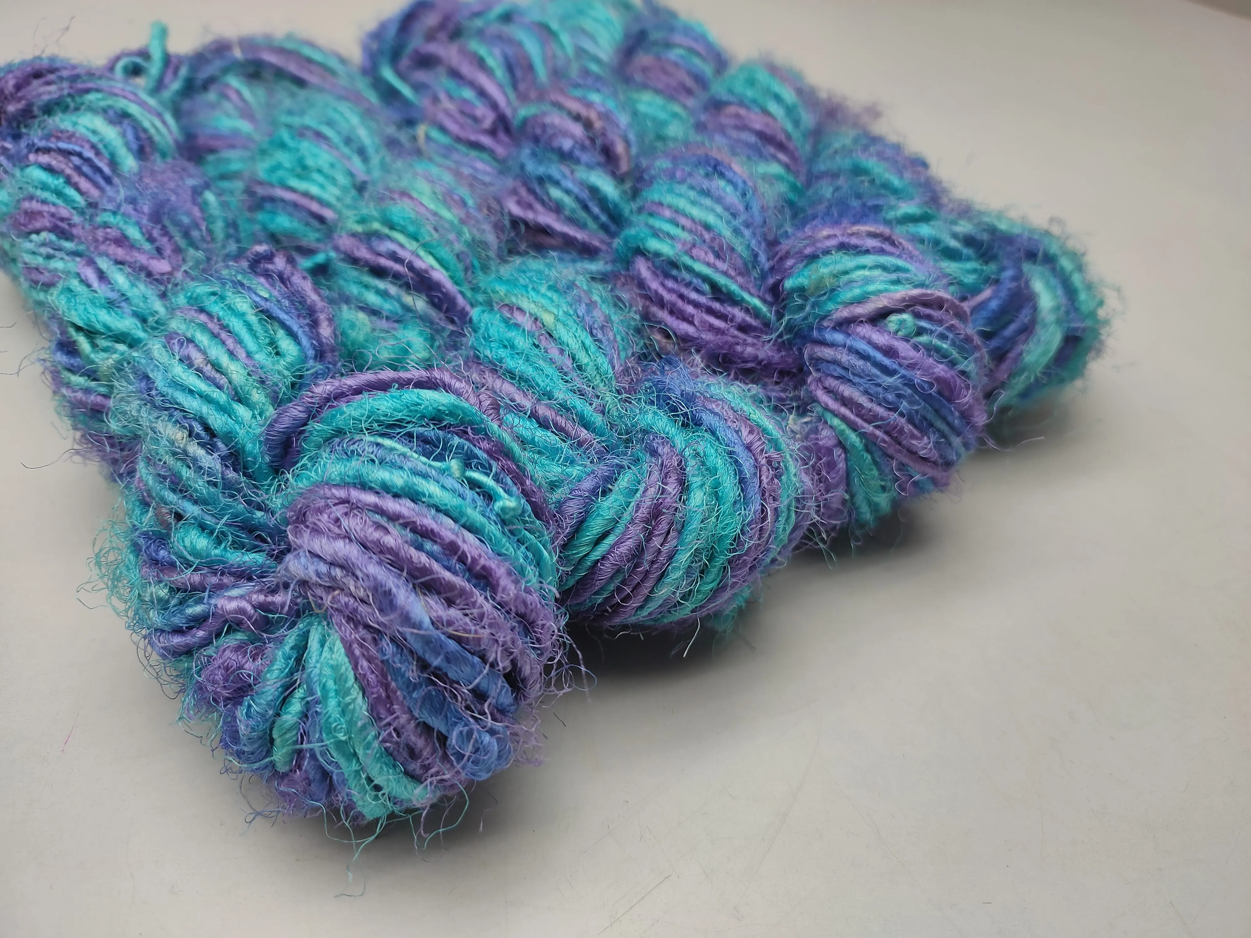 Recycled Sari Silk Yarn-Purple Haze