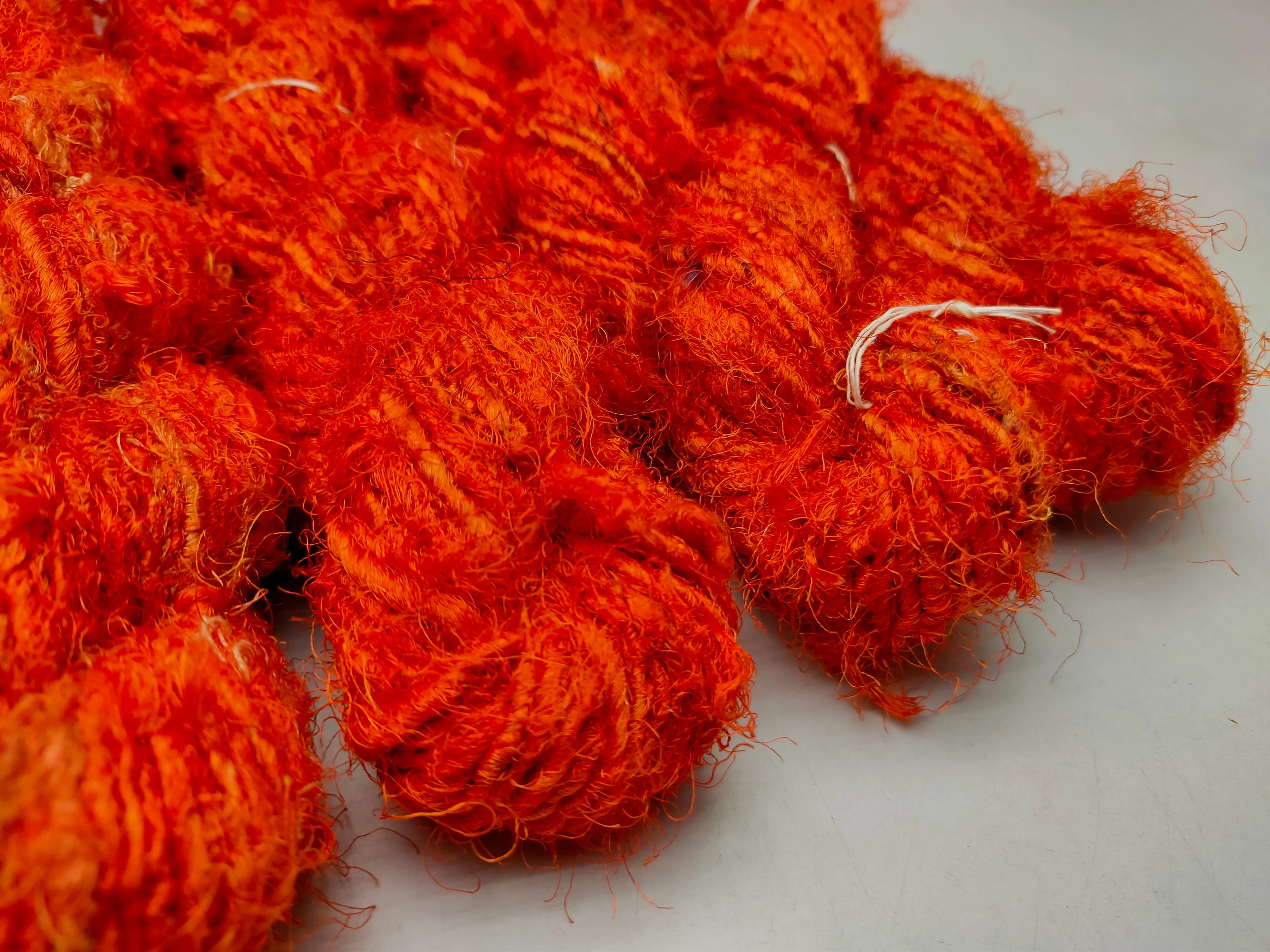Recycled Sari Silk Yarn - Tiger Orange