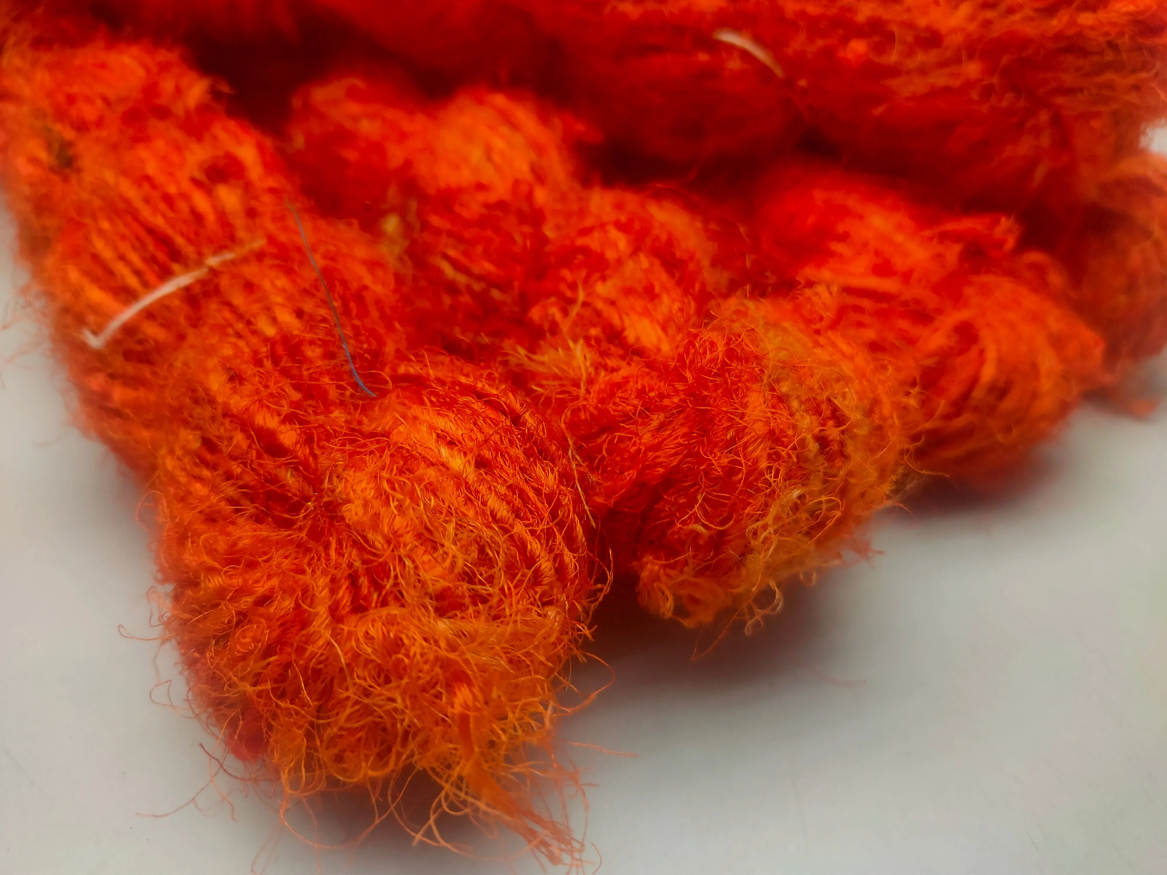 Recycled Sari Silk Yarn - Tiger Orange