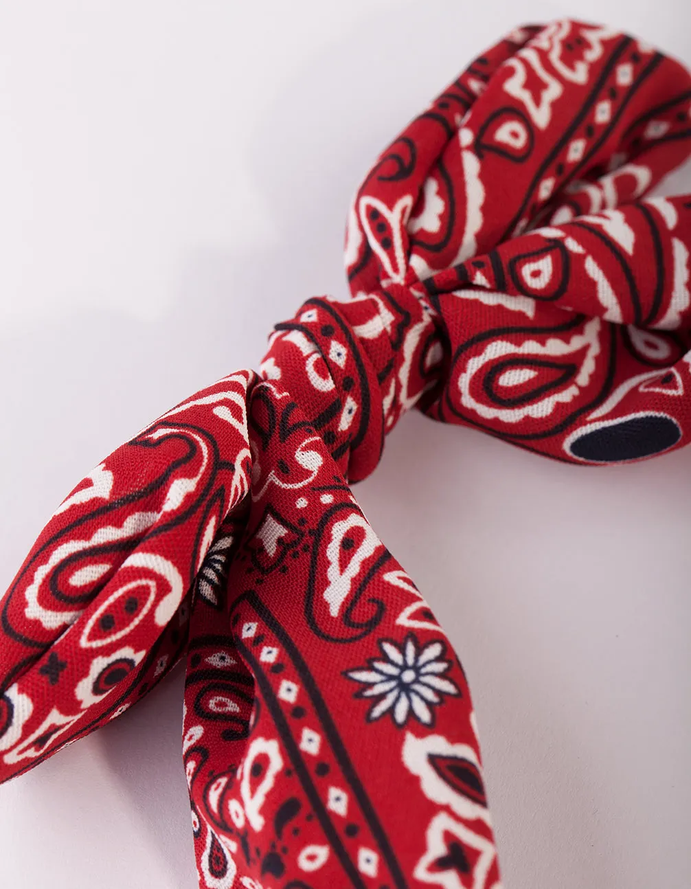 Red Bandana Knotted Headband