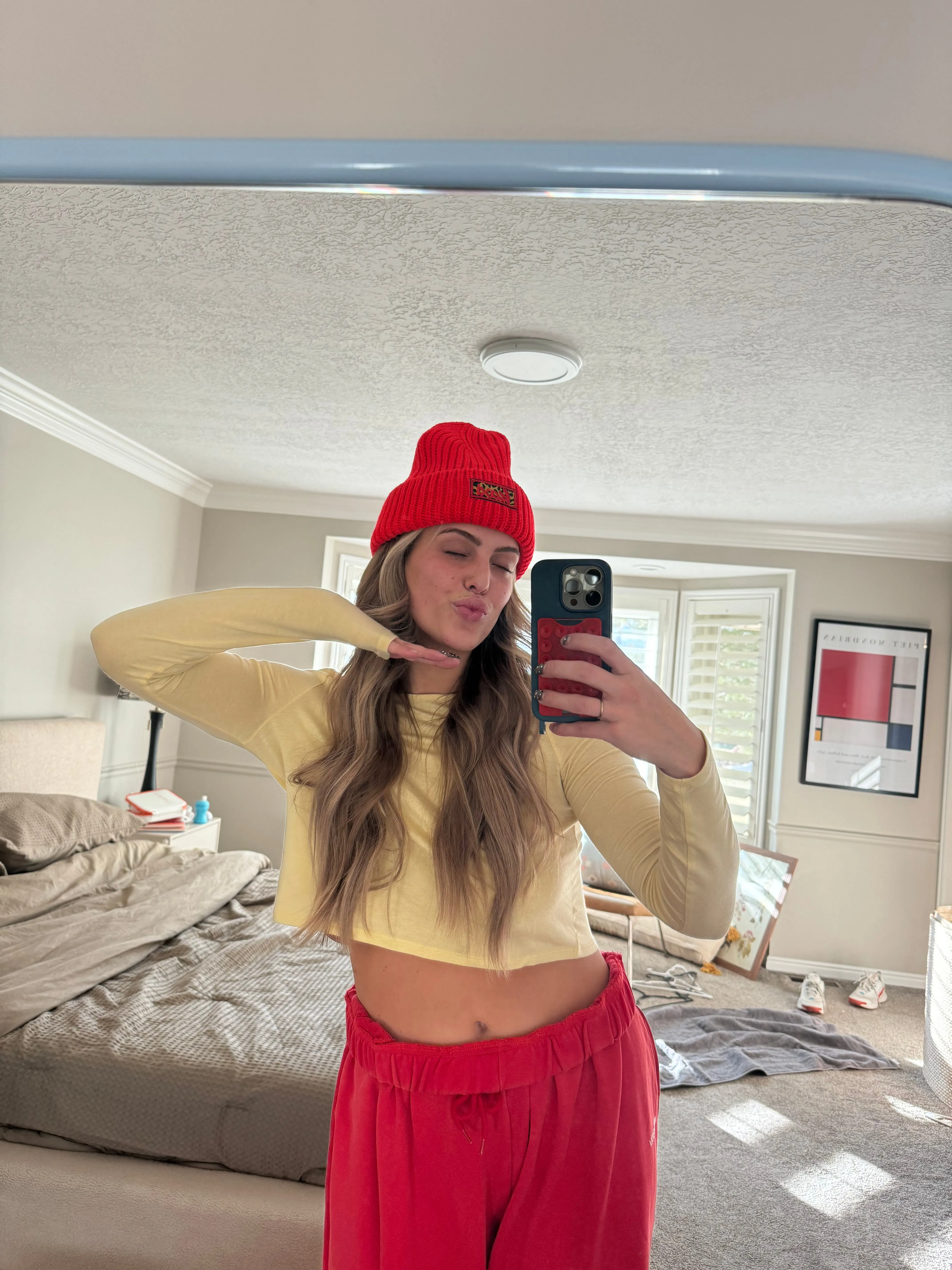 RED CHEETAH BEANIE