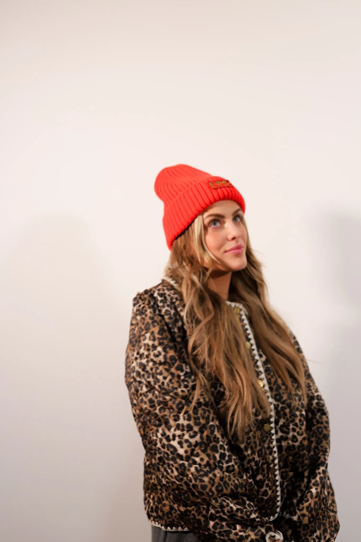 RED CHEETAH BEANIE