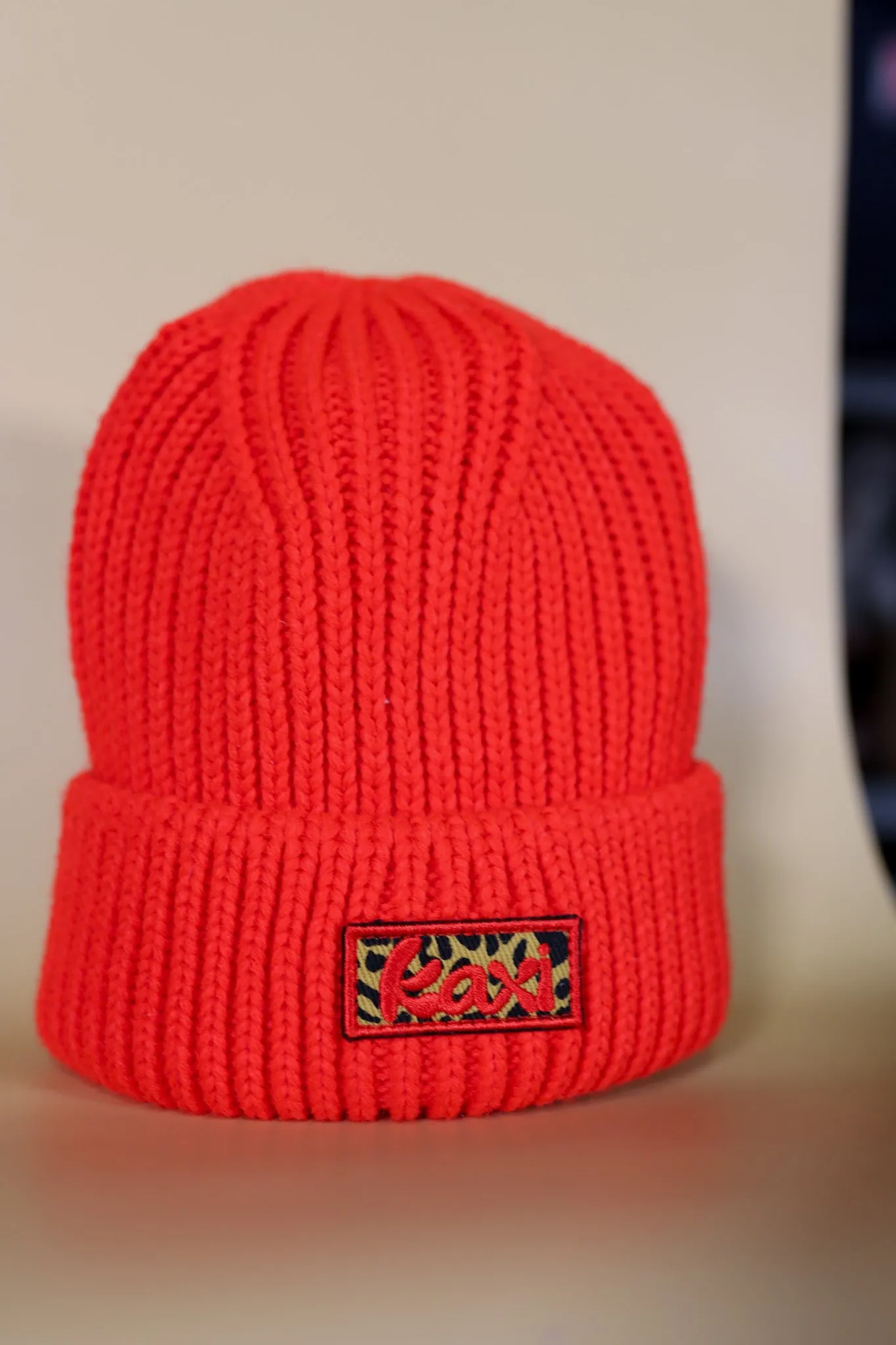 RED CHEETAH BEANIE