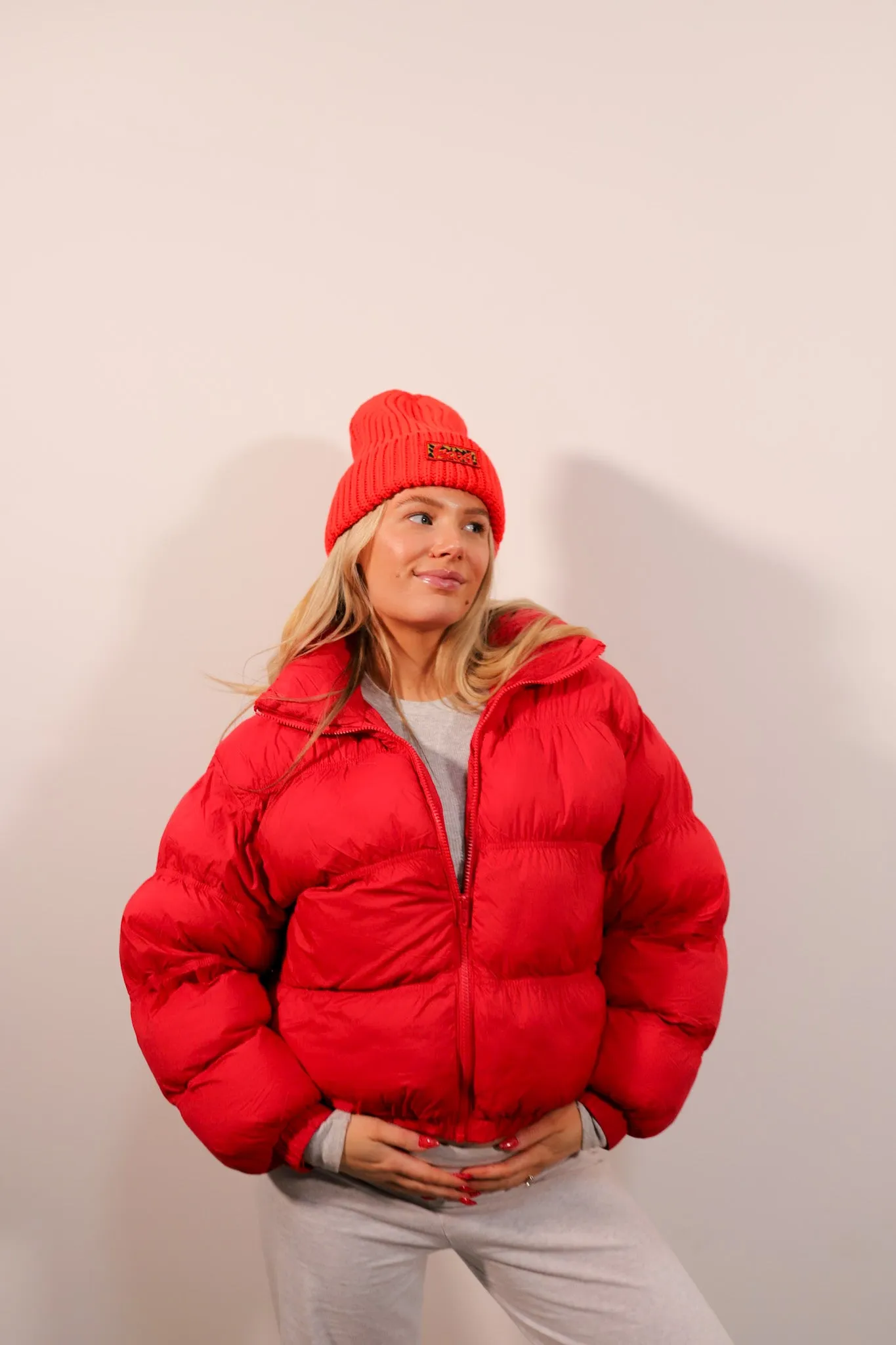 RED CHEETAH BEANIE
