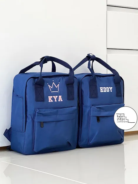 (Red) Personalised Name Twin Handle Backpack