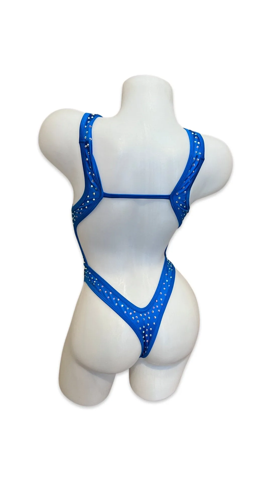 Rhinestone Bralette One Piece Royal Blue