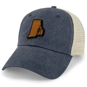 Rhode Island State Wood Grain Patch Relaxed Trucker