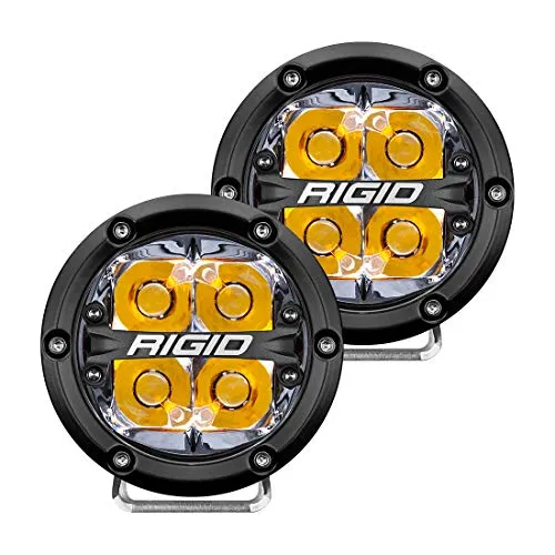 RIGID 360-SERIES 4 INCH LED OFF-ROAD SPOT BEAM AMB BACKLIGHT|PAIR