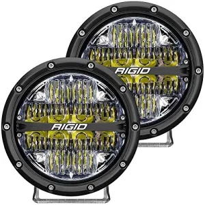 Rigid Industries 36204 360-Series LED Off-Road Light 6 in Drive Beam for Moderate Speed 20-50 MPH Plus White Backlight Pair