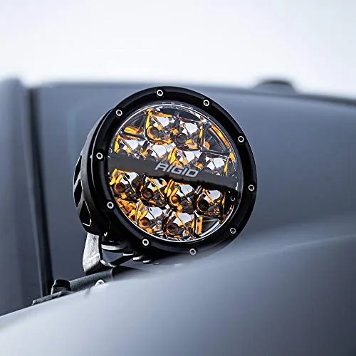 Rigid Industries 36204 360-Series LED Off-Road Light 6 in Drive Beam for Moderate Speed 20-50 MPH Plus White Backlight Pair