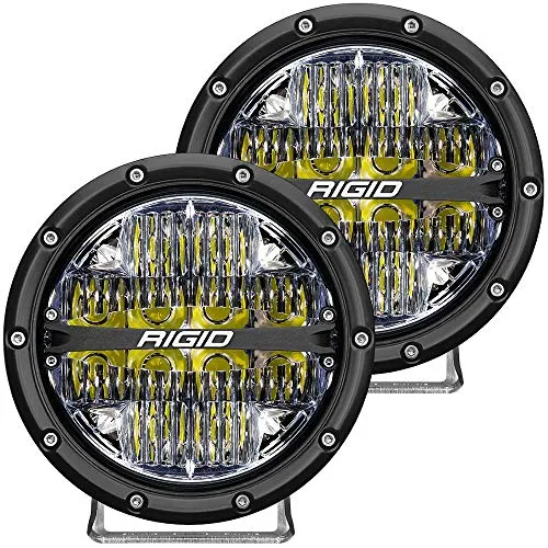 Rigid Industries 36204 360-Series LED Off-Road Light 6 in Drive Beam for Moderate Speed 20-50 MPH Plus White Backlight Pair
