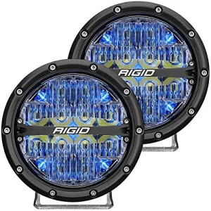 Rigid Industries 36207 360-Series LED Off-Road Light; 6 in; Drive Beam; for Moderate Speed 20-50 MPH Plus; Blue Backlight; Pair;