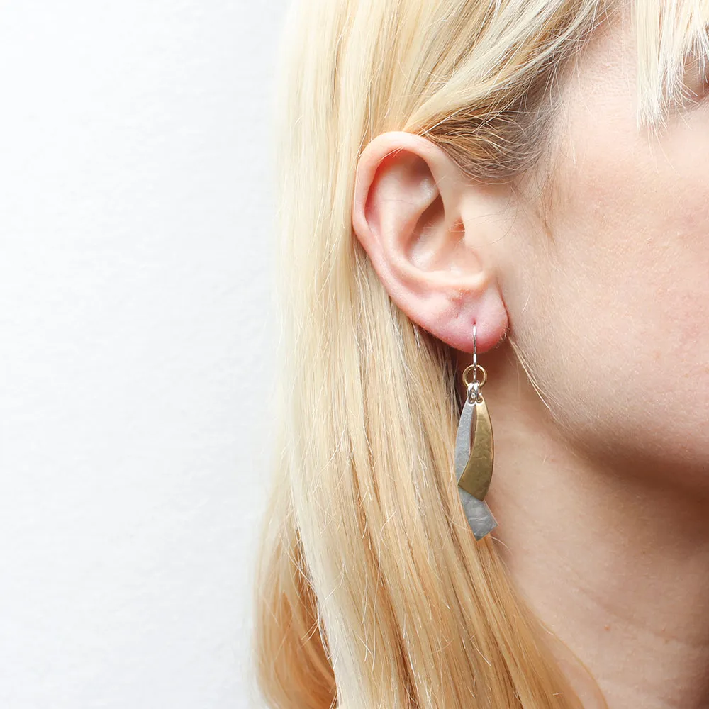 Ring with Layered Long Arcs Wire Earrings
