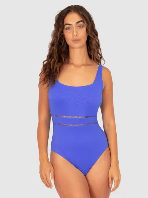 Rococco D/E Square Neck One Piece in Electric