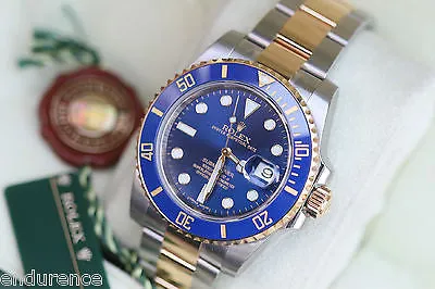 ROLEX SUBMARINER MENS TWO TONE 116613 CERAMIC BEZEL BLUE DIAL