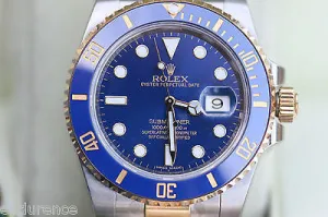 ROLEX SUBMARINER MENS TWO TONE 116613 CERAMIC BEZEL BLUE DIAL