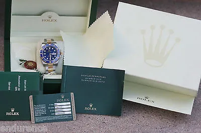 ROLEX SUBMARINER MENS TWO TONE 116613 CERAMIC BEZEL BLUE DIAL