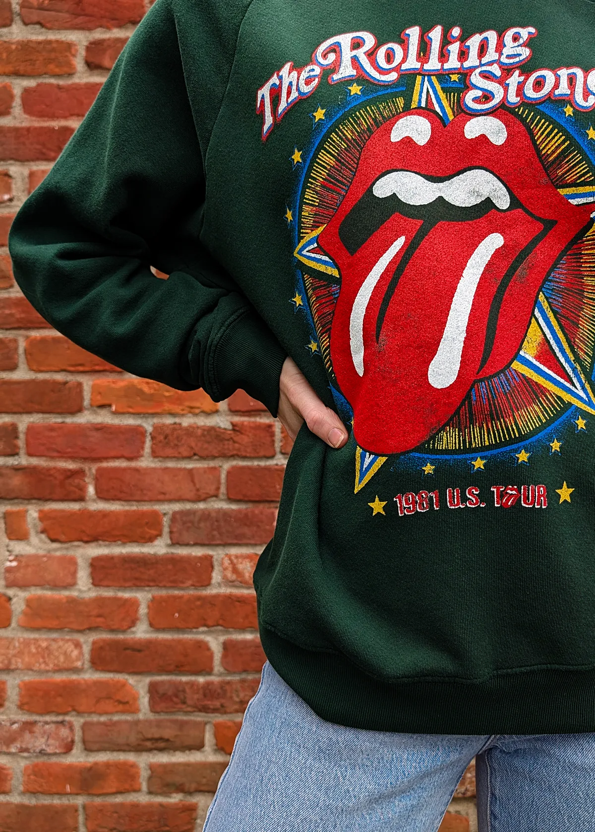 Rolling Stones 1981 US Tour Raglan Crew Sweatshirt