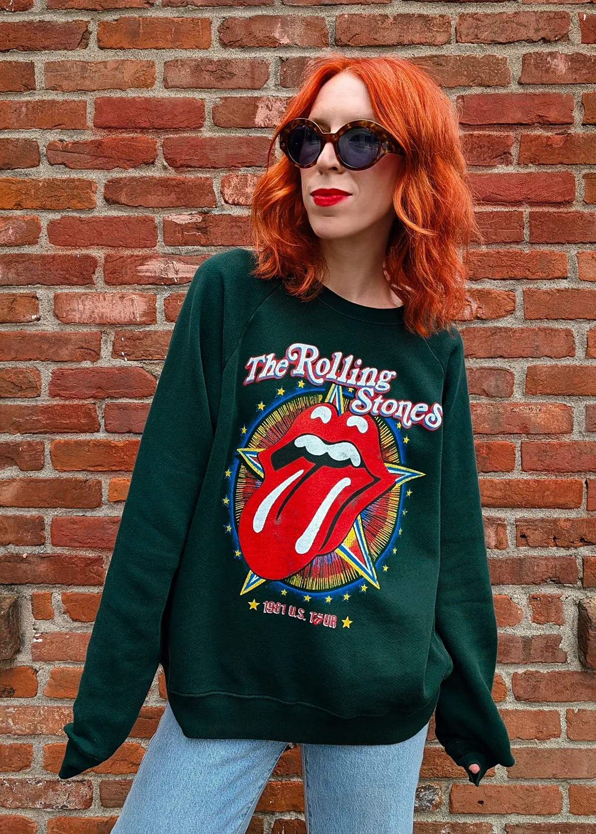 Rolling Stones 1981 US Tour Raglan Crew Sweatshirt