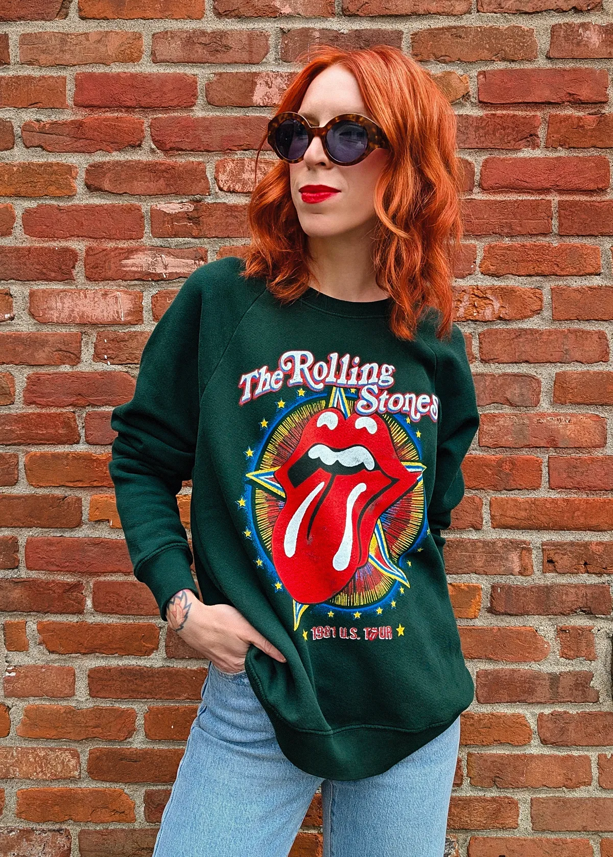 Rolling Stones 1981 US Tour Raglan Crew Sweatshirt
