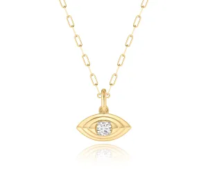 Round Diamond Evil Eye Layered Necklace