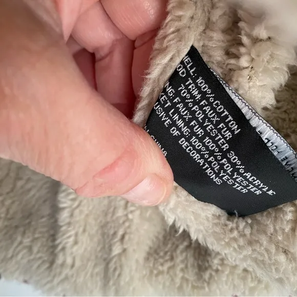 Saks Fifth Avenue Buffalo Check‎ Faux Fur Removable Hooded Vest - Size Medium