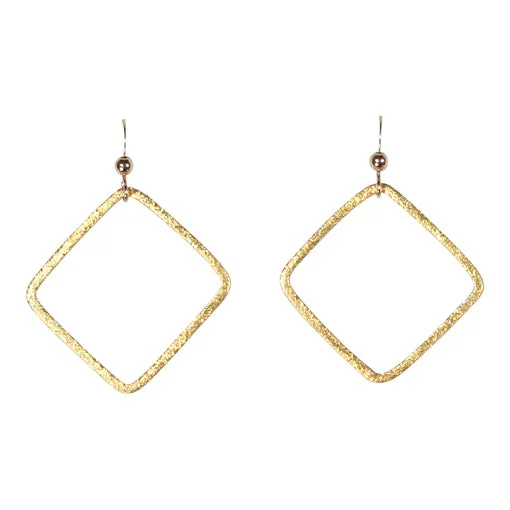 SALE - Open Square Brushed Earrings
