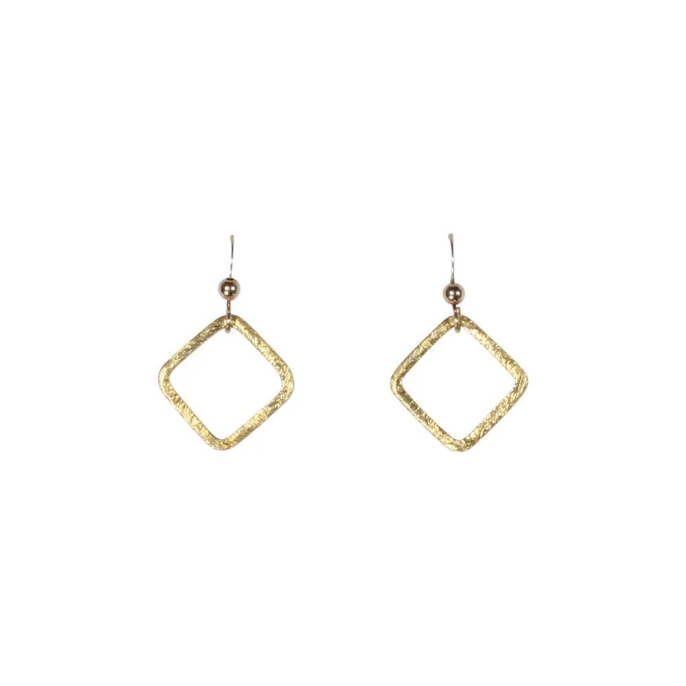 SALE - Open Square Brushed Earrings