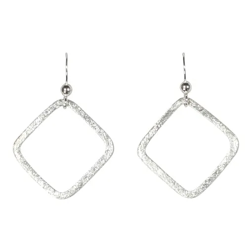 SALE - Open Square Brushed Earrings